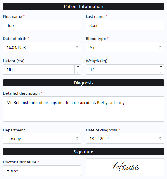 Example fields